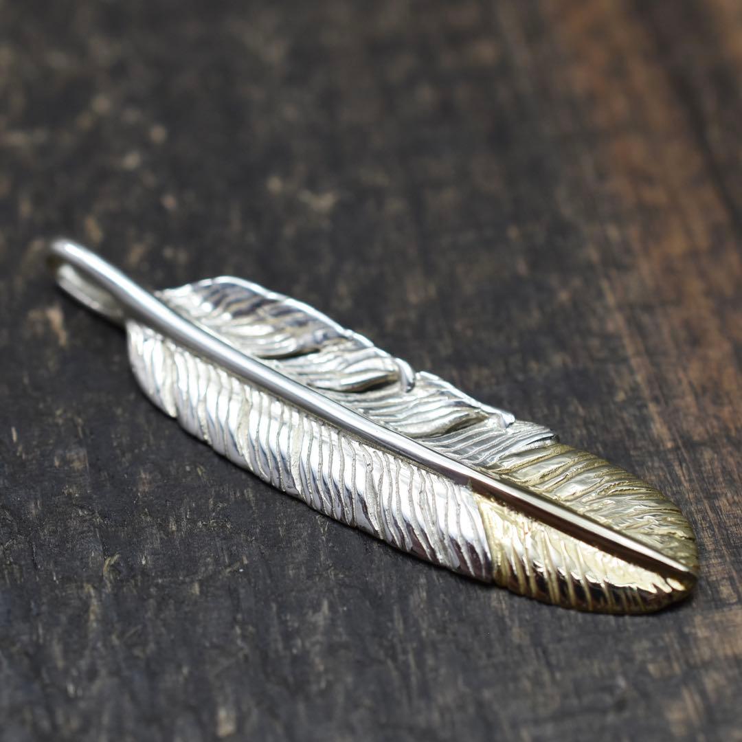 SILVER925 先金 大フェザー 左向き インディアンジュエリー