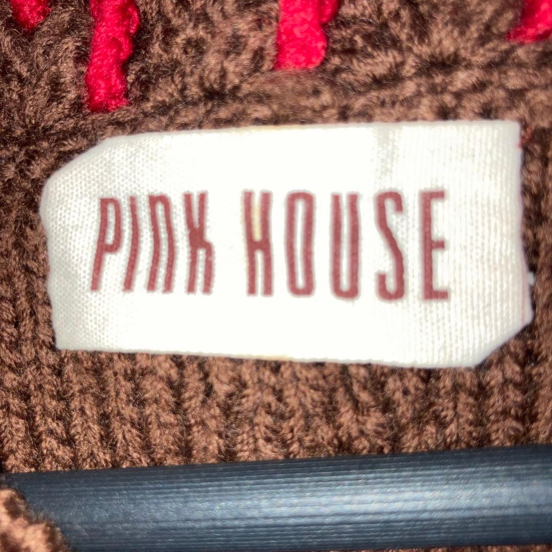 PINK HOUSE ブラウンニットカーディガン