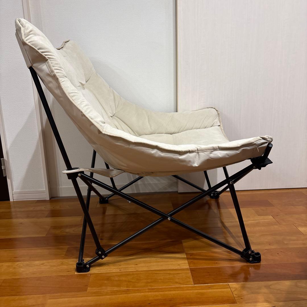 ニトリ　バタフライチェアワイド　ベージュ　美品