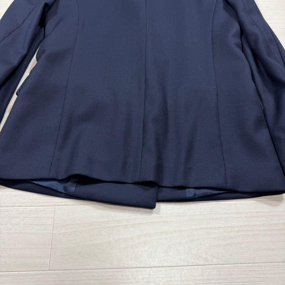 アナイ ネイビー ウールオックス ダブルブレスト ジャケット シェルボタン 38
