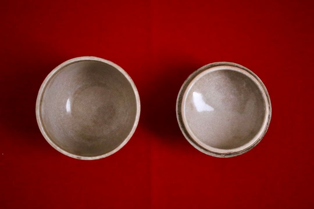 中国雑貨【古陶磁器　染付　蓋付小壺　花草模様　大清治年】