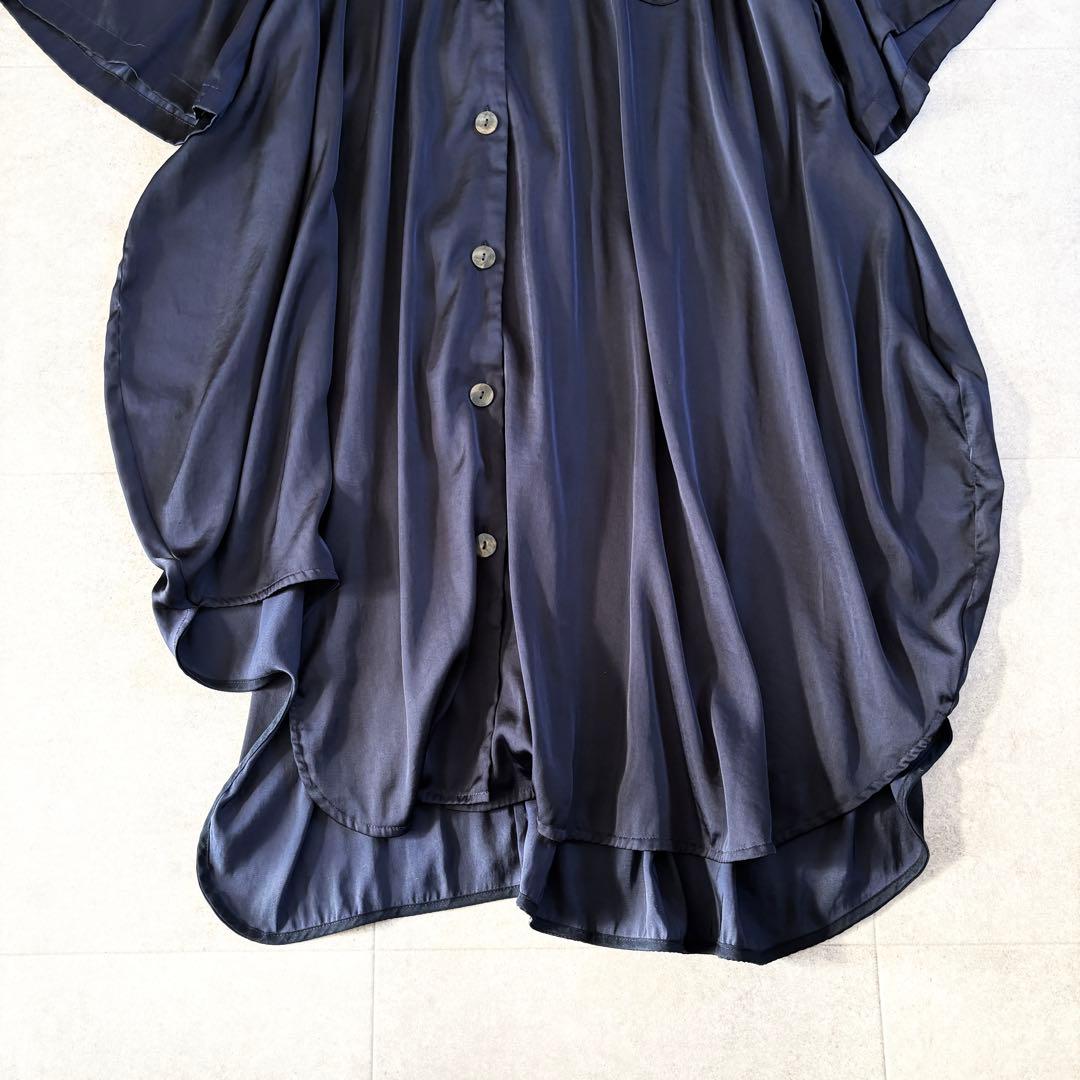 美品✨️エンフォルド アシンメトリー オーバーサイズ ネイビーシャツ 38