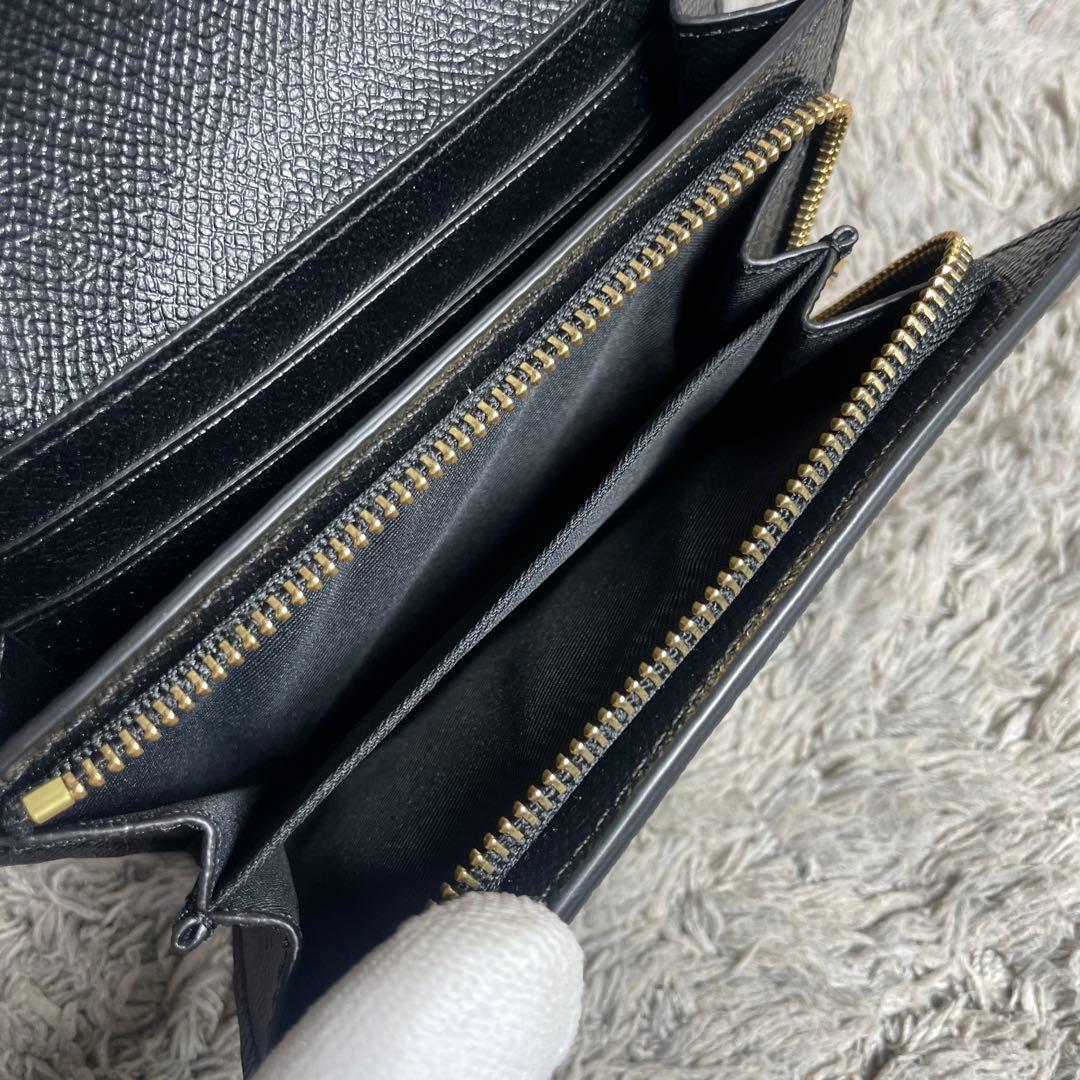 【未使用】COACH コーチ 二つ折り財布 ブラック ゴールドロゴ