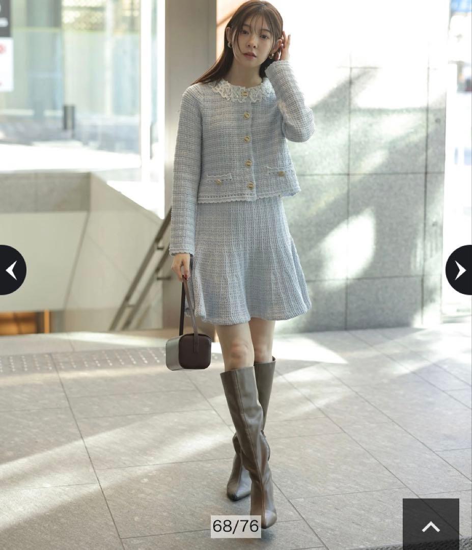 トップス Rirandture Lace Collar Knit Jacket
