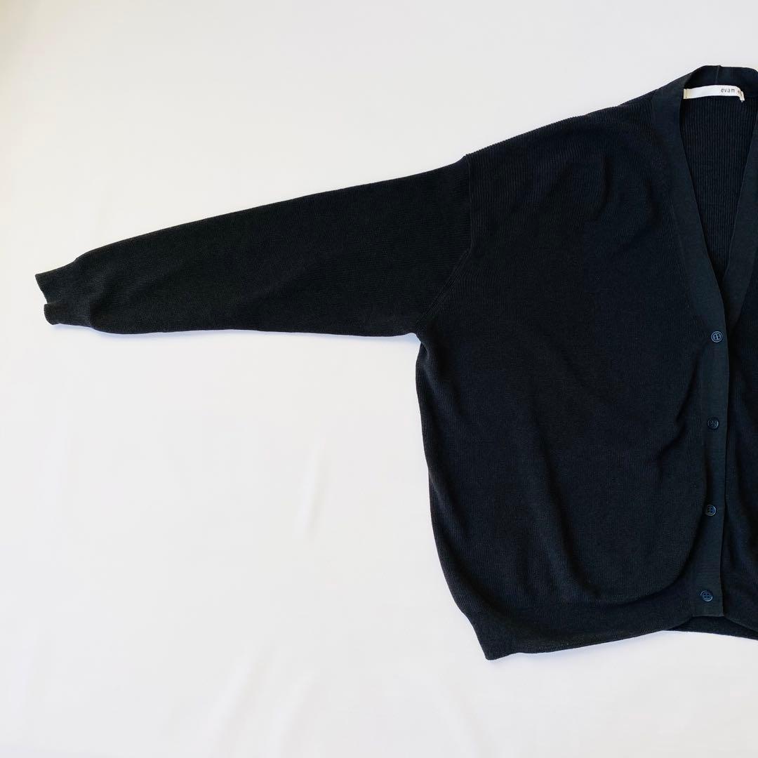 【美品】evam eva　畦カーディガン　sumi　24SS　Vネック　羽織り
