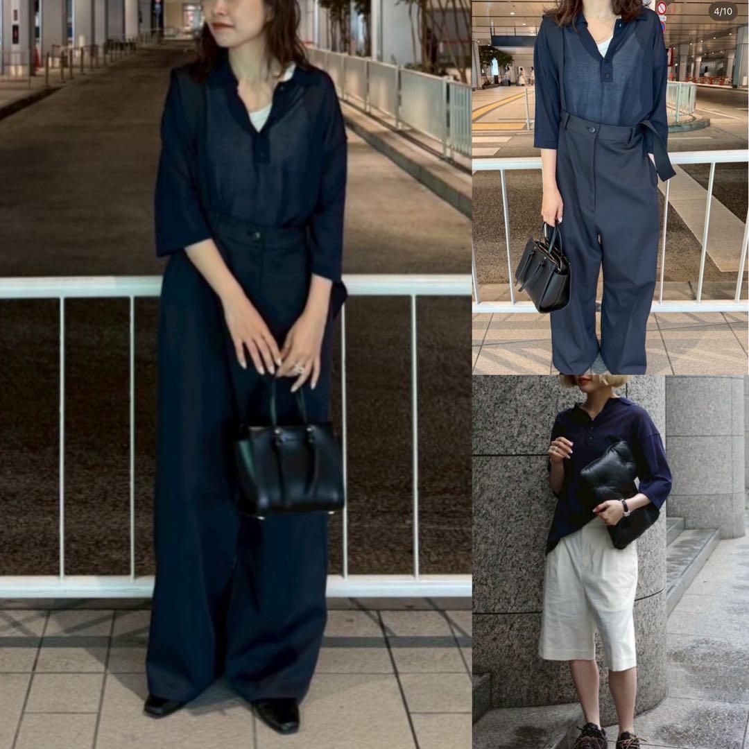 ETRE TOKYO 25SS ハーフスリーブニットポロ ネイビー