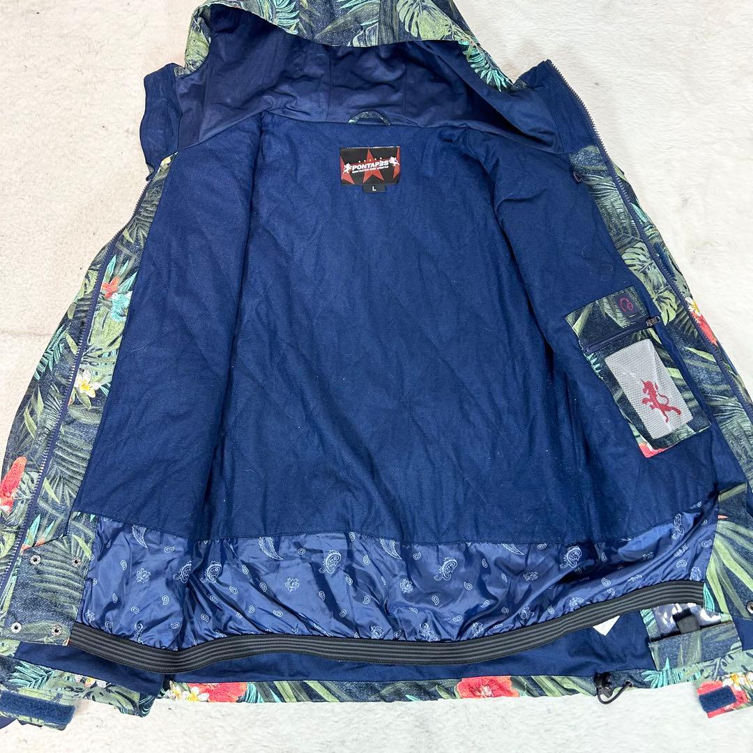 美品❗️PONTAPES スキーウェア　上下　スノボーウェア　花柄　Lサイズ