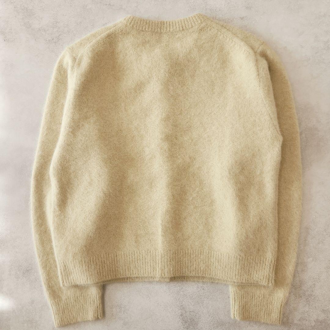 25AW フォックス カシミヤ ブレンド クルーネック カーディガン ライム