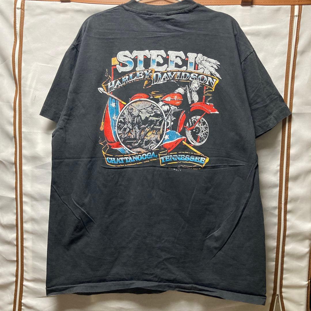 Harley-Davidson Tシャツ XLサイズ ブラック フレイムデザイン