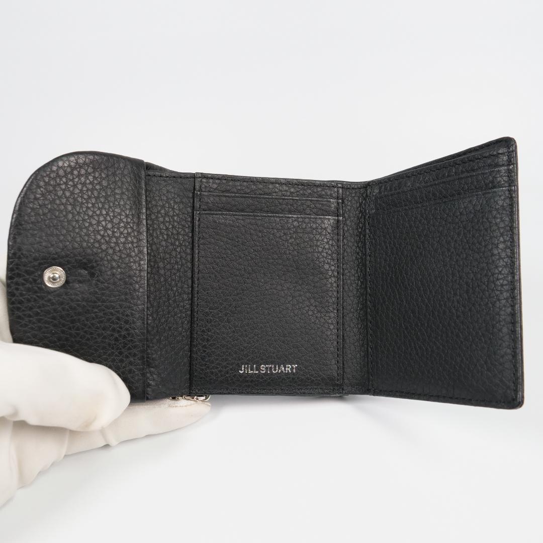 美品✨ ジルスチュアート がま口 二つ折り財布 ルナティ ブラック レザー