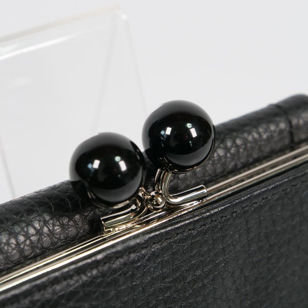 美品✨ ジルスチュアート がま口 二つ折り財布 ルナティ ブラック レザー