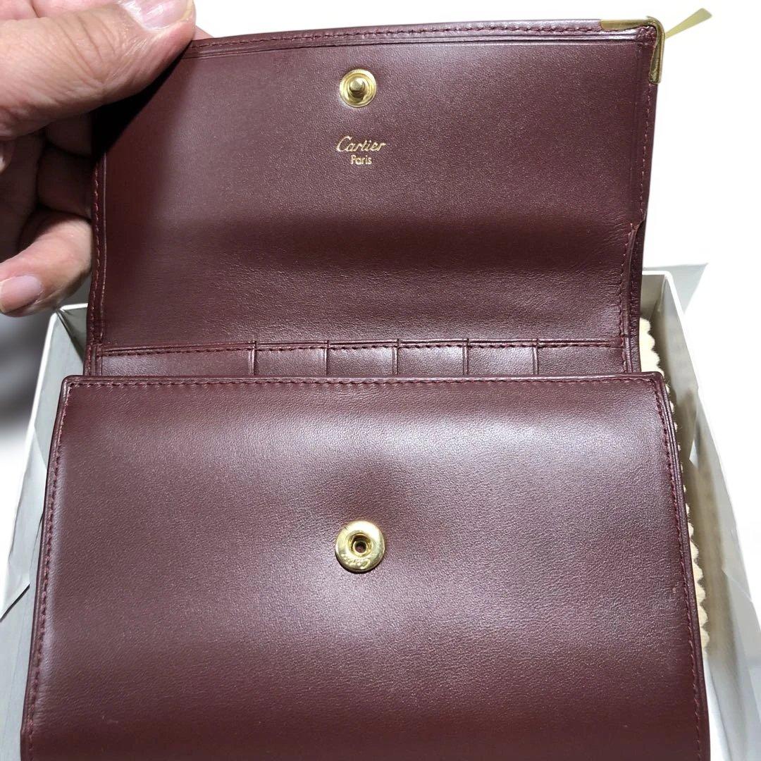 S*e様 13272 未使用カルティエ マストライン レザー 三つ折り財布 がま