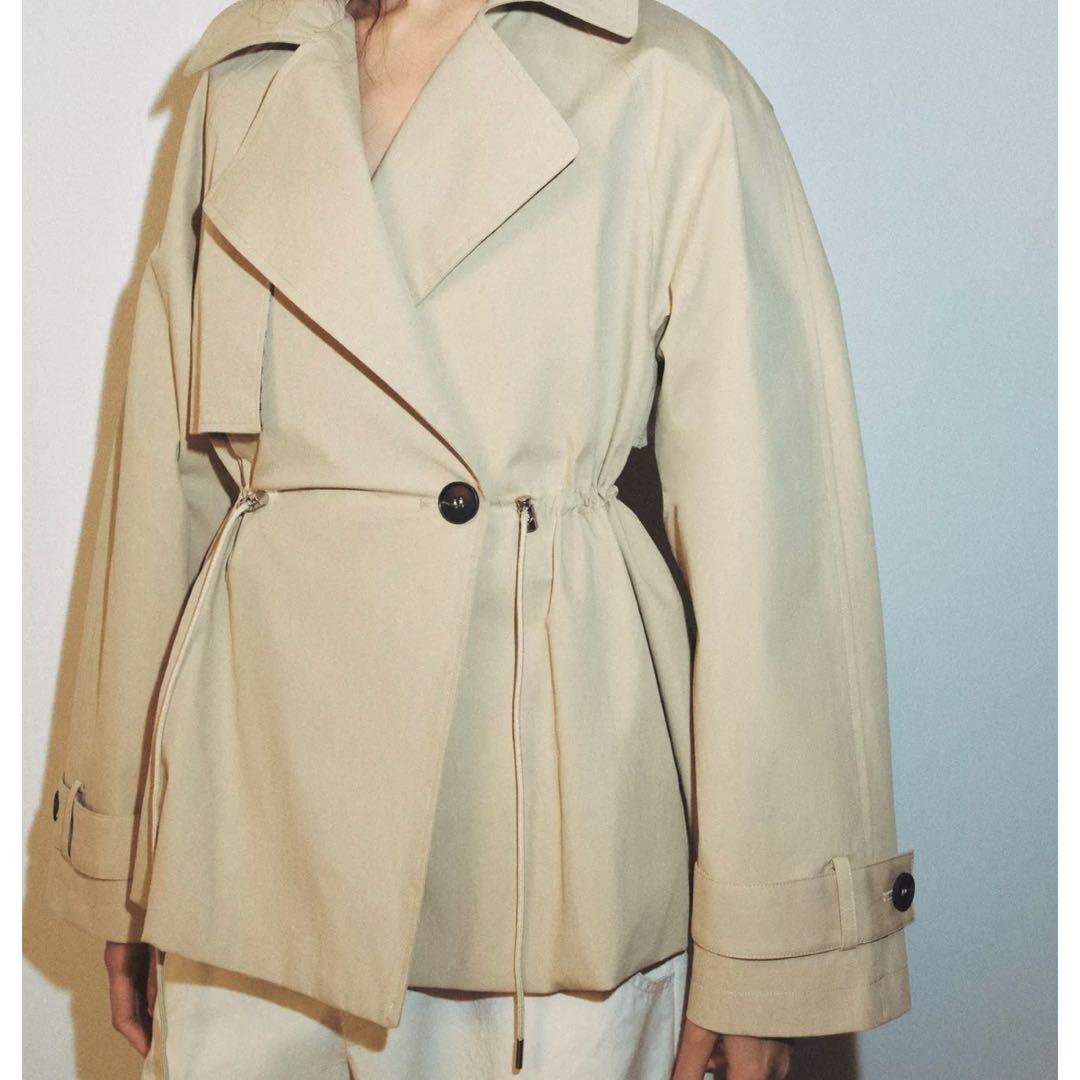 ZARA 調節可能なウエスト ショートトレンチコート L
