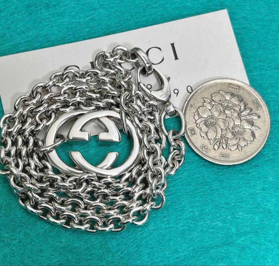 美品　GUCCI インターロッキングダブルチェーンネックレス