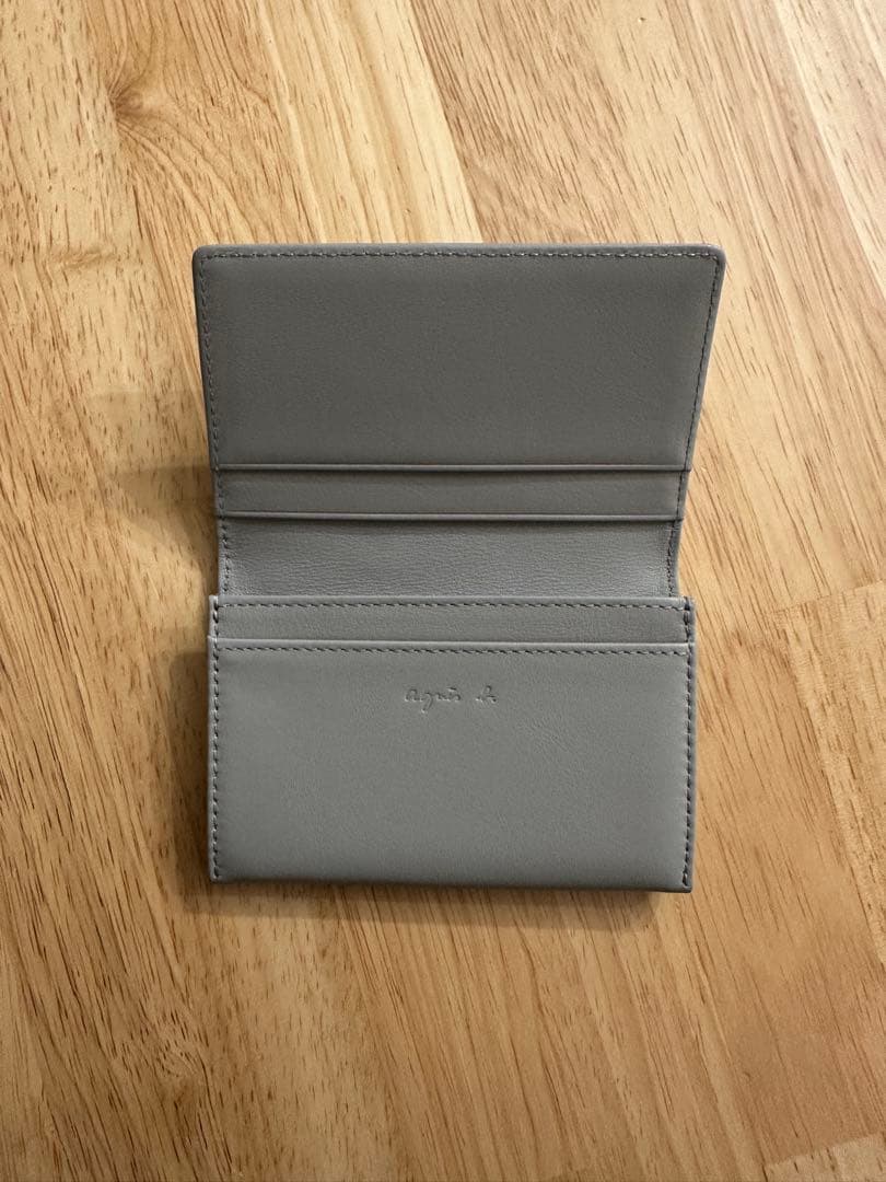 agnès b. グレー レザー 名刺入れ