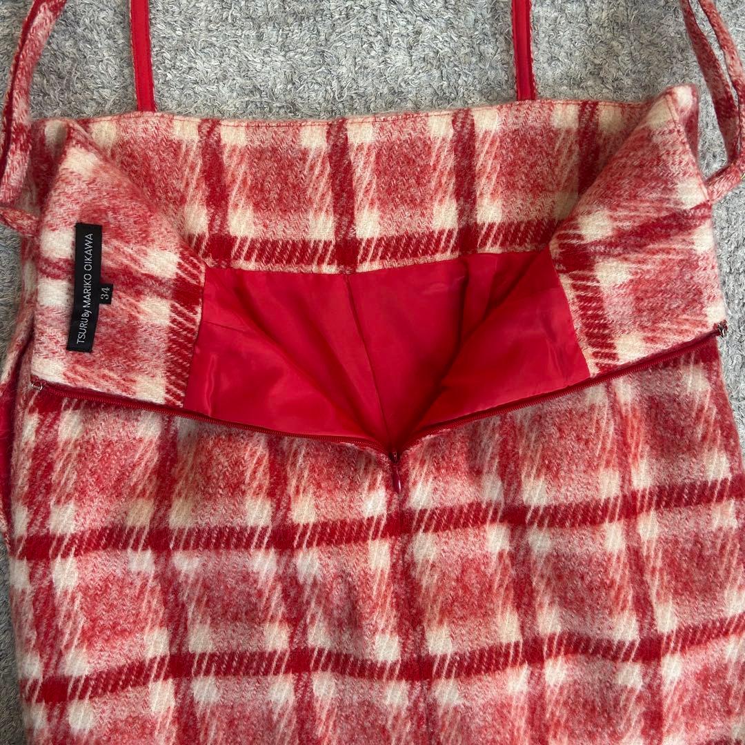 【kiy様】ツルバイマリコオイカワ　チェックスカート タイトスカート　サイズ34