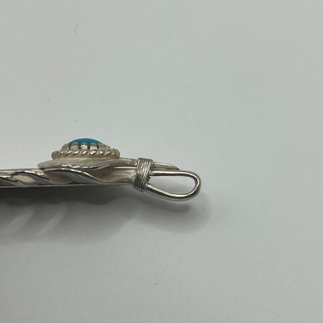 極美品　ケンキクチ　上銀銀縄ターコイズフェザー