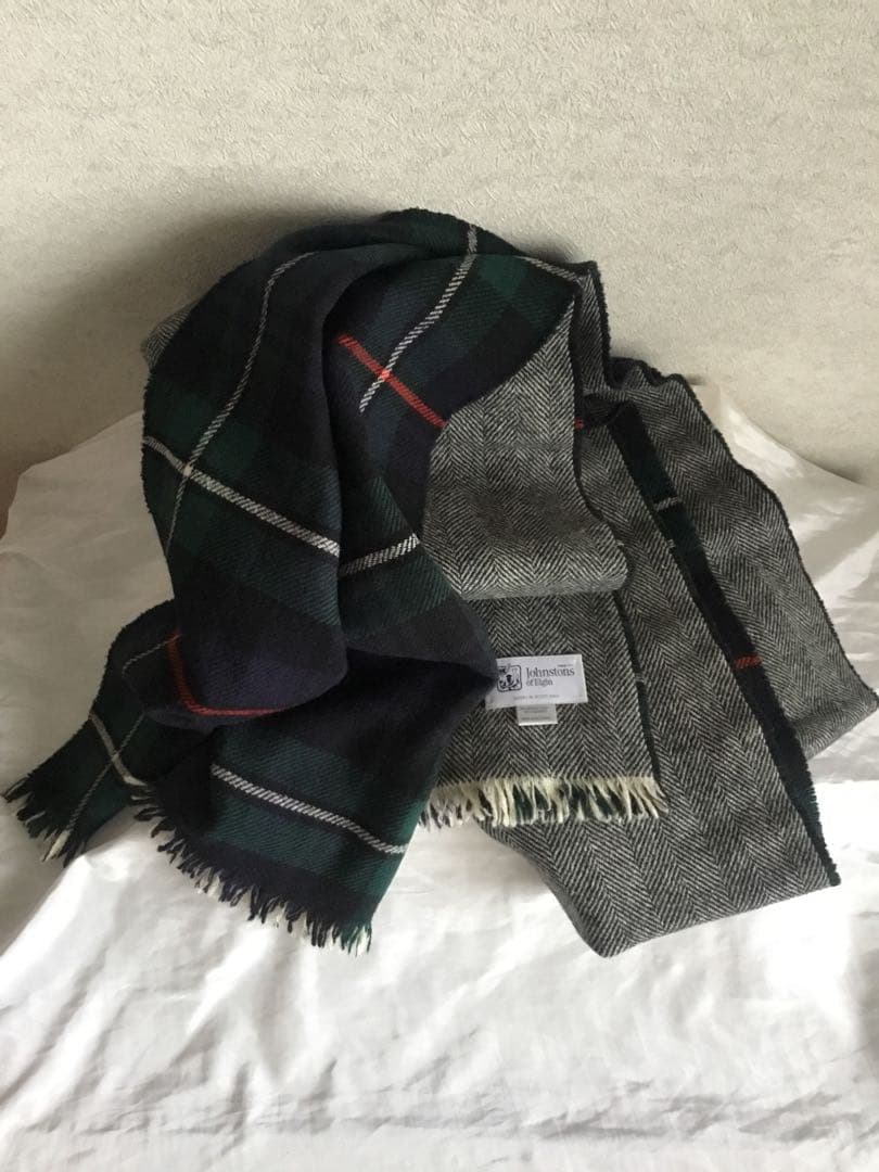 Johnstons リバーシブル　マフラーストール　美品