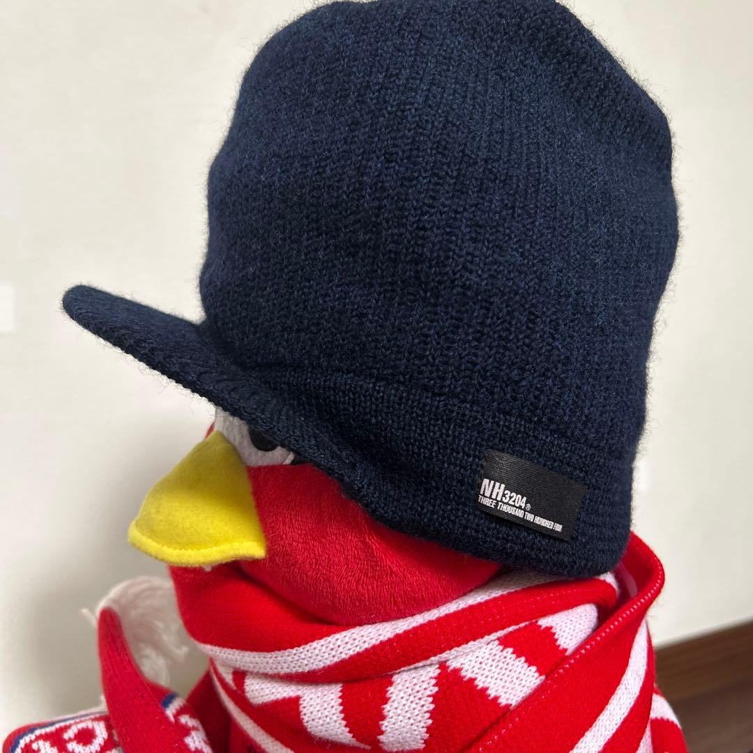 NEIGHBORHOOD ニット帽 つば付き ネイビー