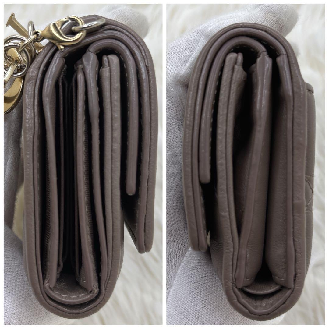 付属品完備✨ディオール カナージュ ロータスウォレット 三つ折り財布 ベージュ