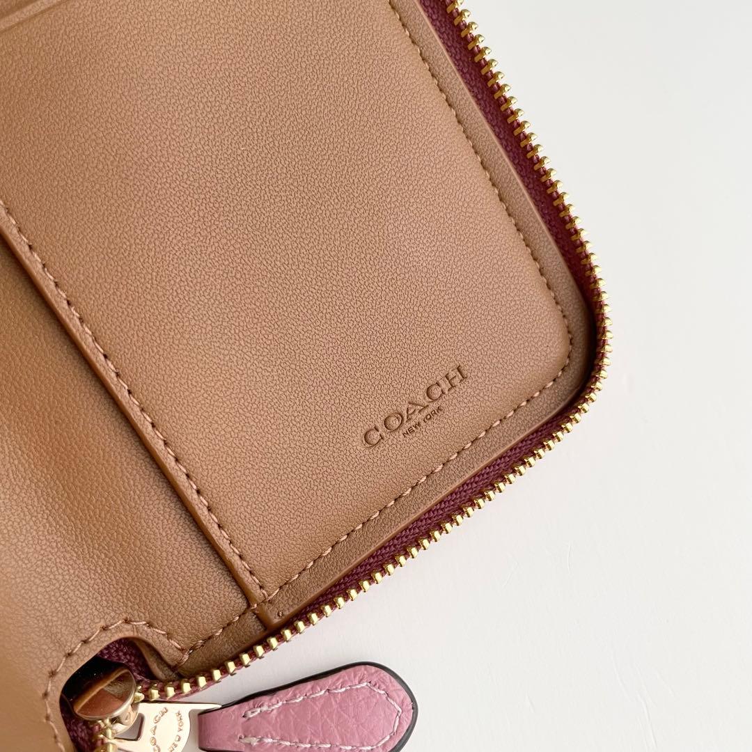 コーチ COACH 折り財布 スモールウォレット シグネチャー ピンク 新品保管