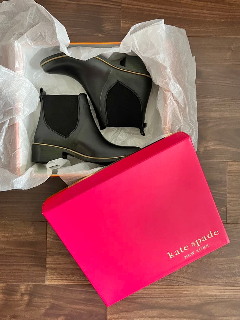 kate spade ブラックショートブーツ
