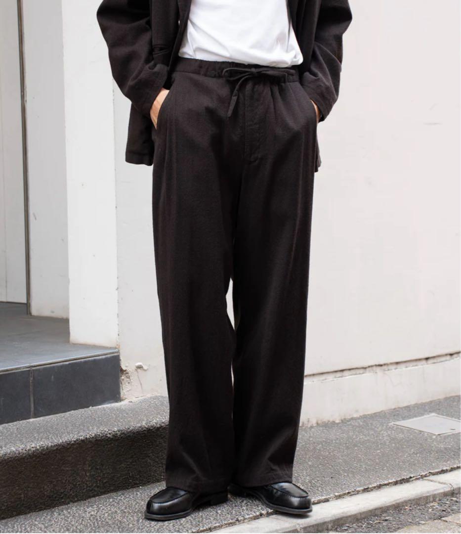ULTERIOR WASHED WOOL SILK STRIPE 4 ブラウン
