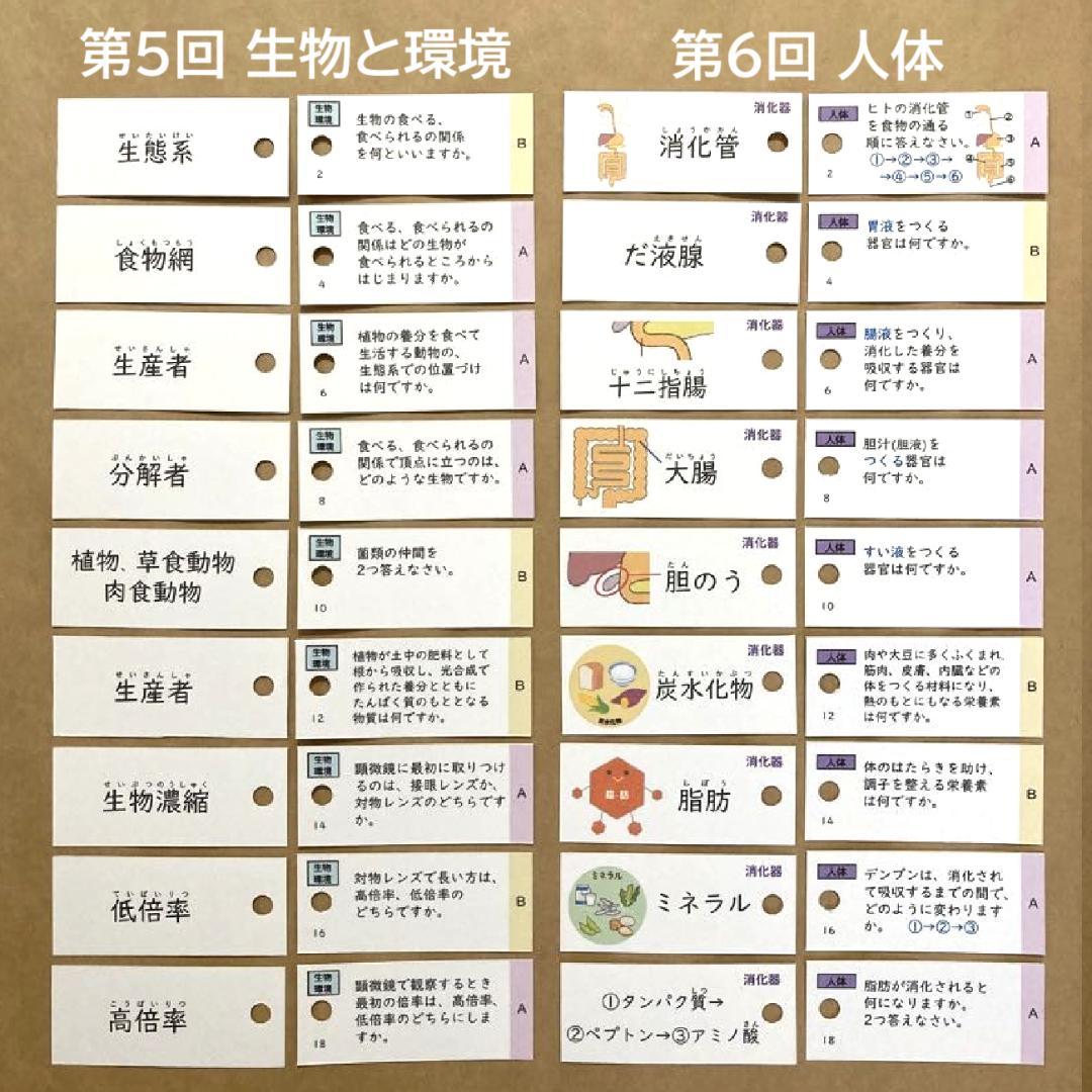 ★大特価★カット済 【中学受験】理科の基本事項 暗記カード フルセットe