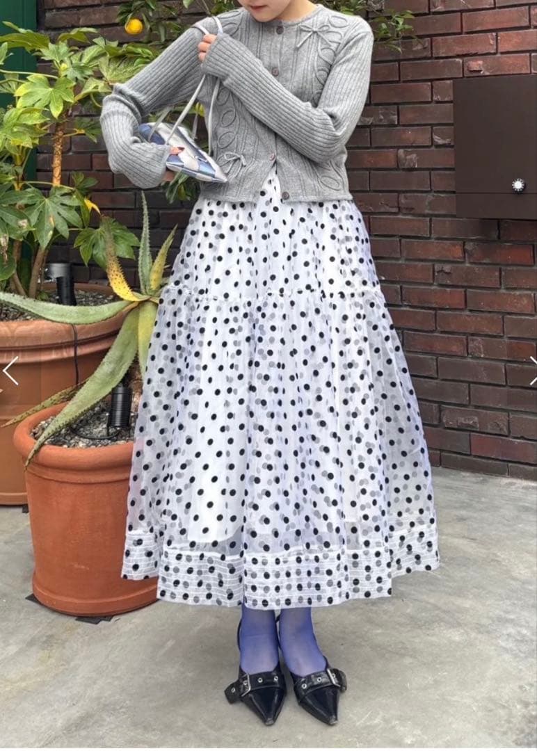 新品未使用！POPPY TIERED DOT SKIRT あさぎーにょ