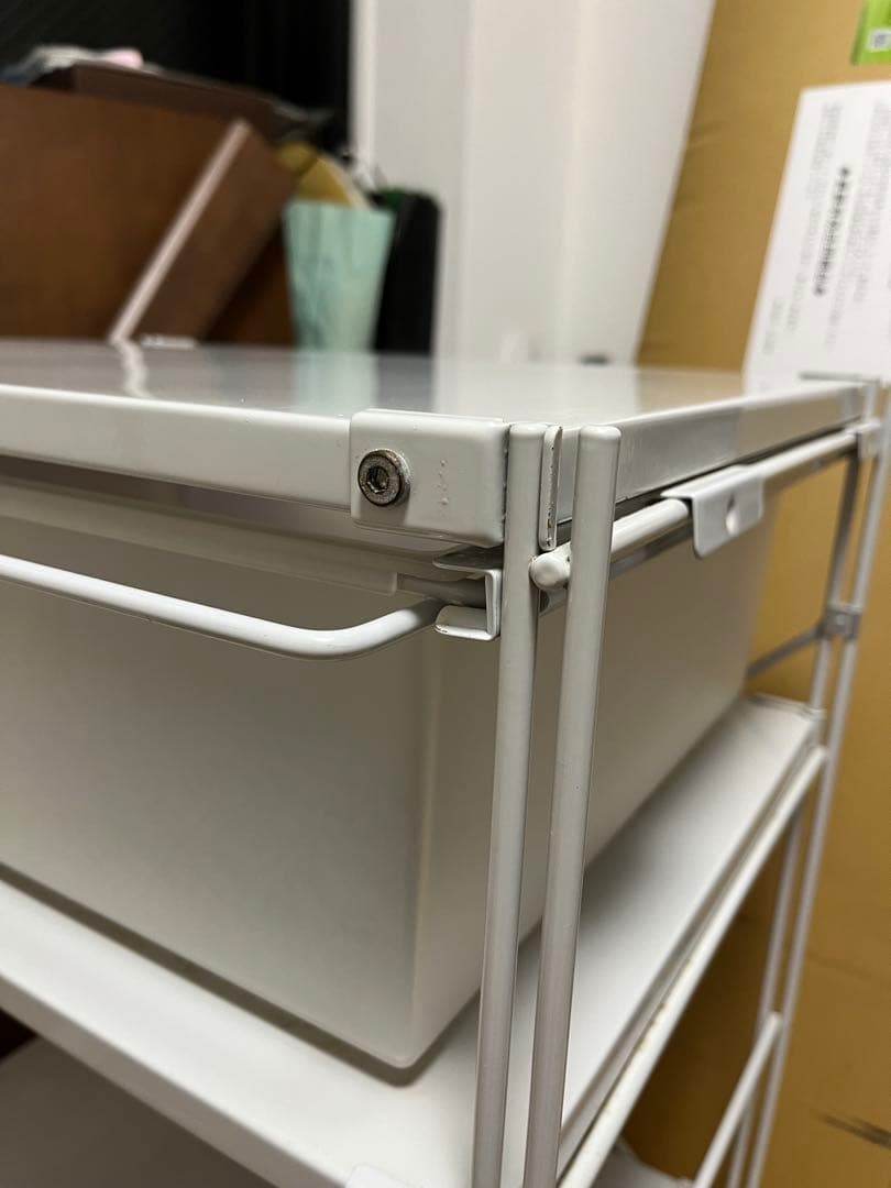 無印　スチールラック　収納ボックス付き