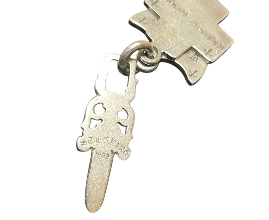 正規品 クロムハーツ スリートリンケッツ トップ ネックレス シルバー925