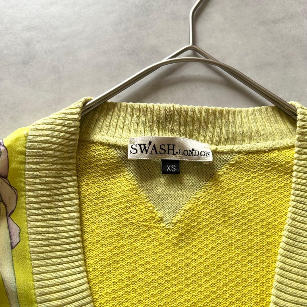 SWASH LONDONスウォッシュロンドンシルクプリントカーディガン花柄