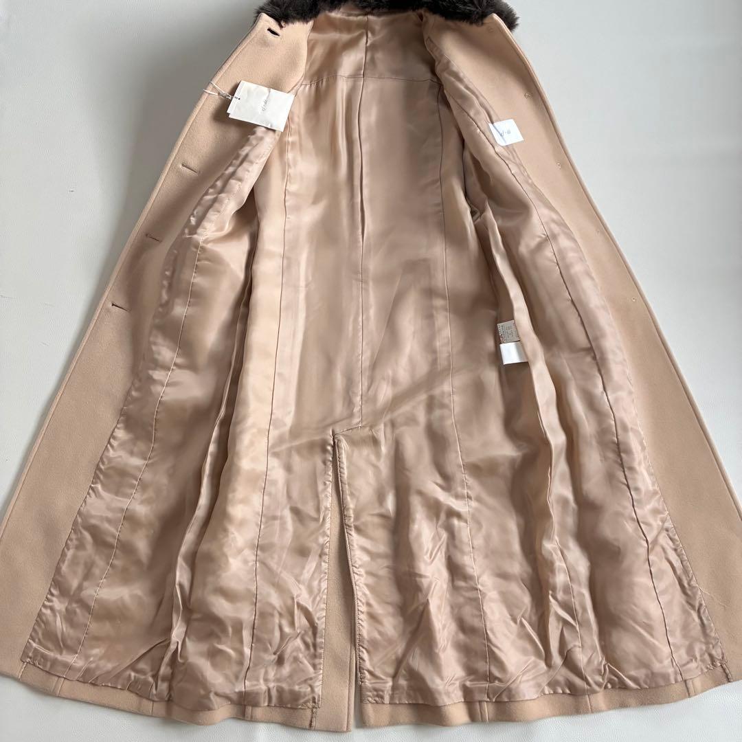 ◆新品◆エフデ◆カシミヤ混上質ロングコート◆ベージュ◆ステンカラー◆M◆