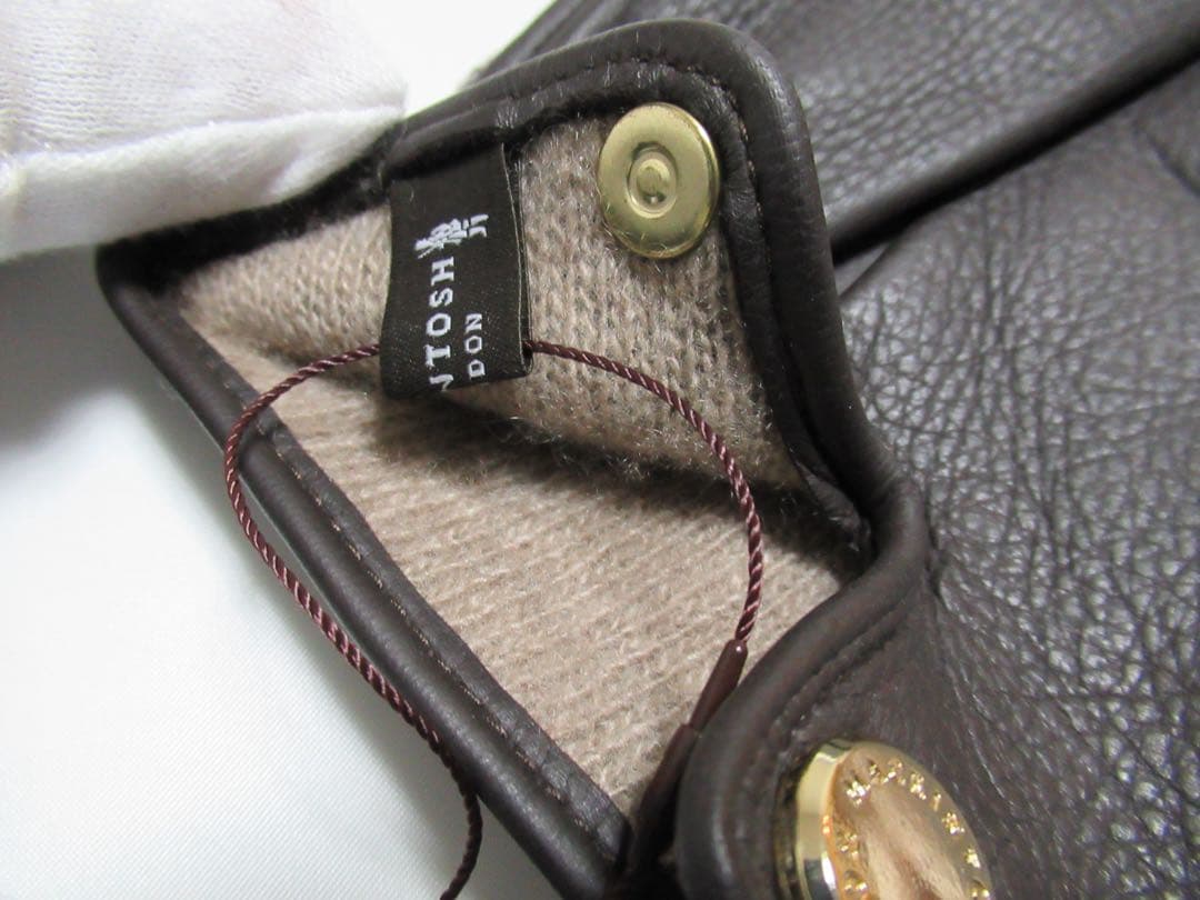 Mackintosh マッキントッシュ 新品！チェック柄カシミヤ鹿革手袋グローブ