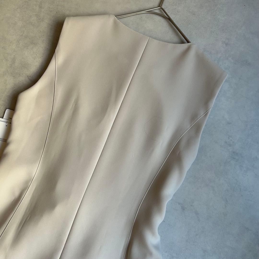 未使用品✨25SS エムズグレイシー フリル付きフェミニンジレ カメリアジップ