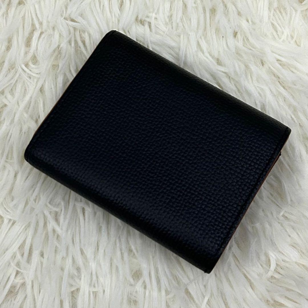 ［極美品］LOEWE アナグラム トライフォールド ウォレット 財布 ブラック