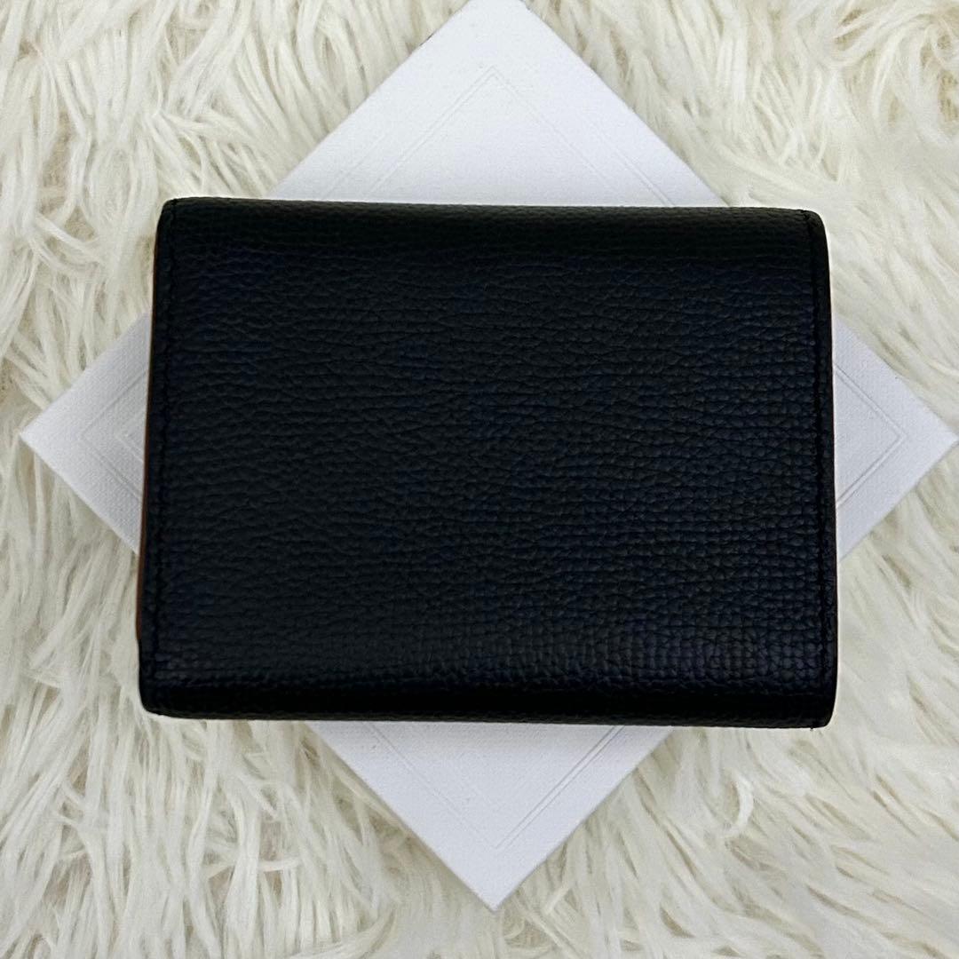 ［極美品］LOEWE アナグラム トライフォールド ウォレット 財布 ブラック