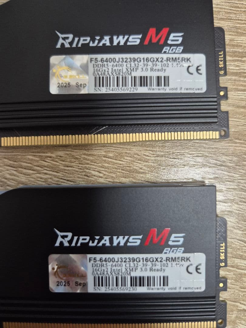 メモリー G.SKILL DDR5 6400Mhz cl32
