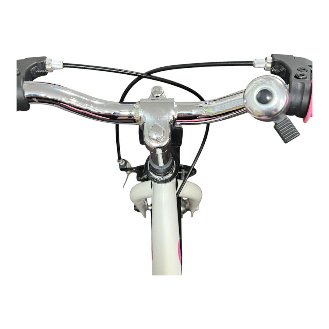極美品☆限定カラー　へんしんバイク 自転車 ホワイト ピンク　空気入れ付き