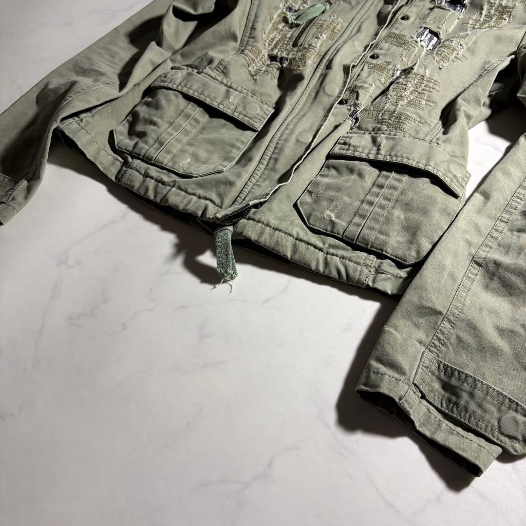 00s y2k military jacket フェアリー グランジ 短丈