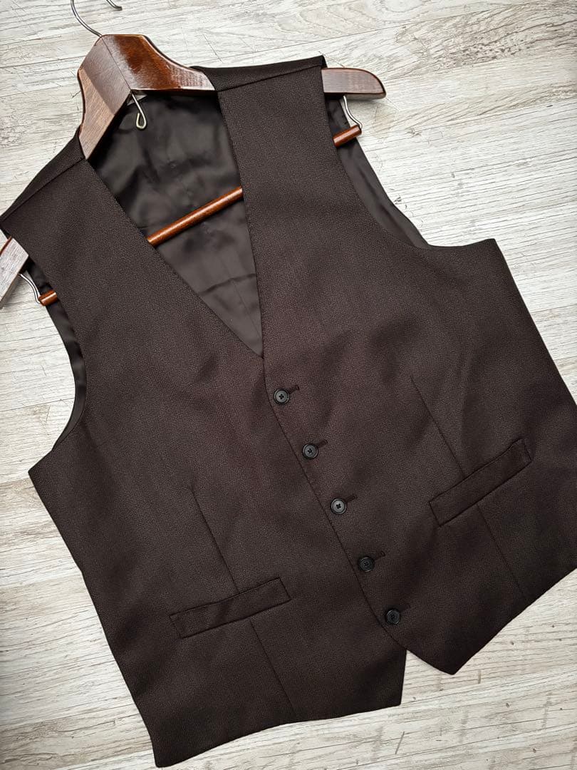 CARUSO カルーゾ　ブラウン スーツ　ベスト　ジレ　美品