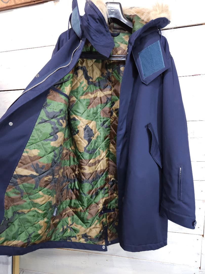 美品☆SOPHNET ソフネット モッズコート 中綿 裏地迷彩柄 カモフラ柄