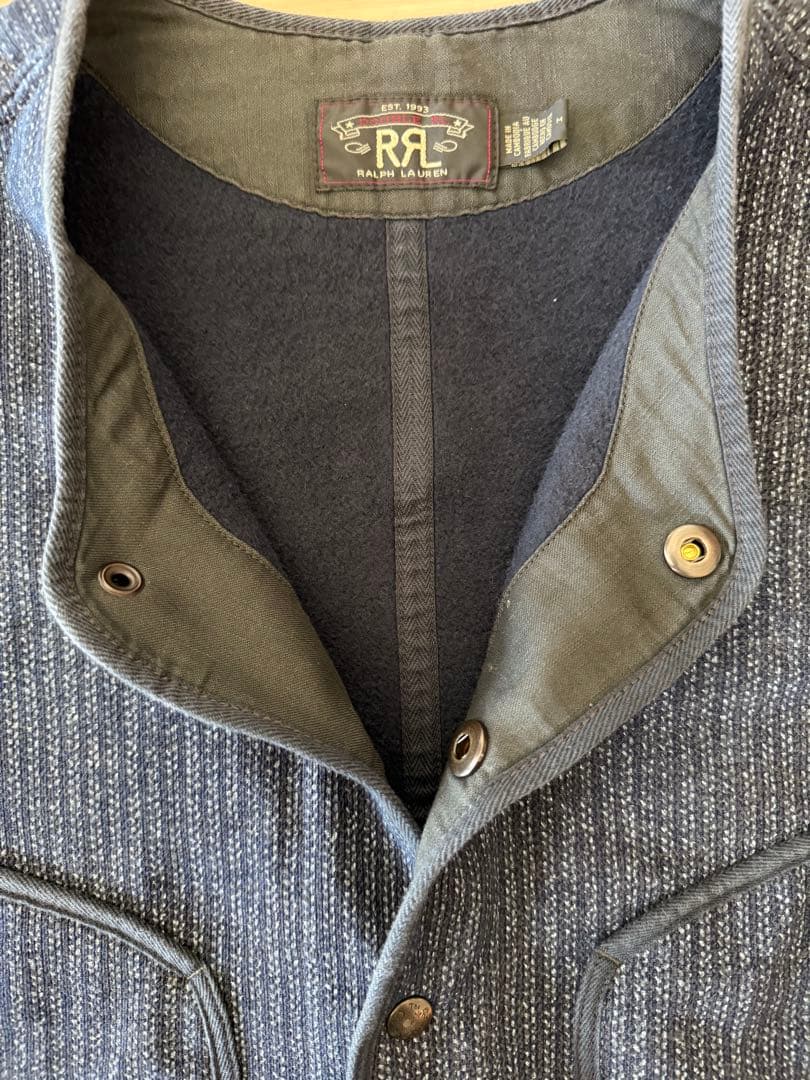 RRL プリント インディゴ フリース ベスト