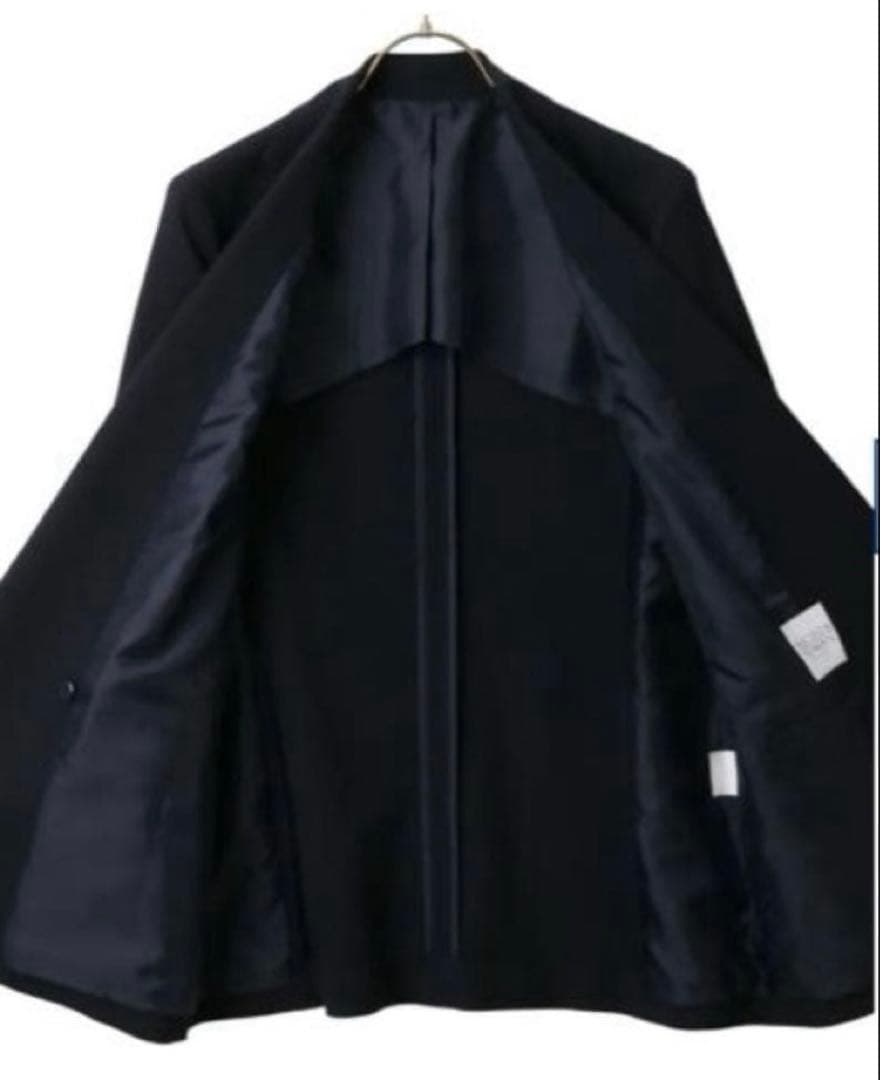 新品 洋服の青山 アンカーウーマン ロング丈 ダブルジャケット S ネイビー 紺