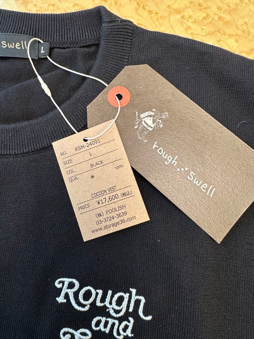 新品正規品　Rough and Swell ベスト　L サイズ　ブラック