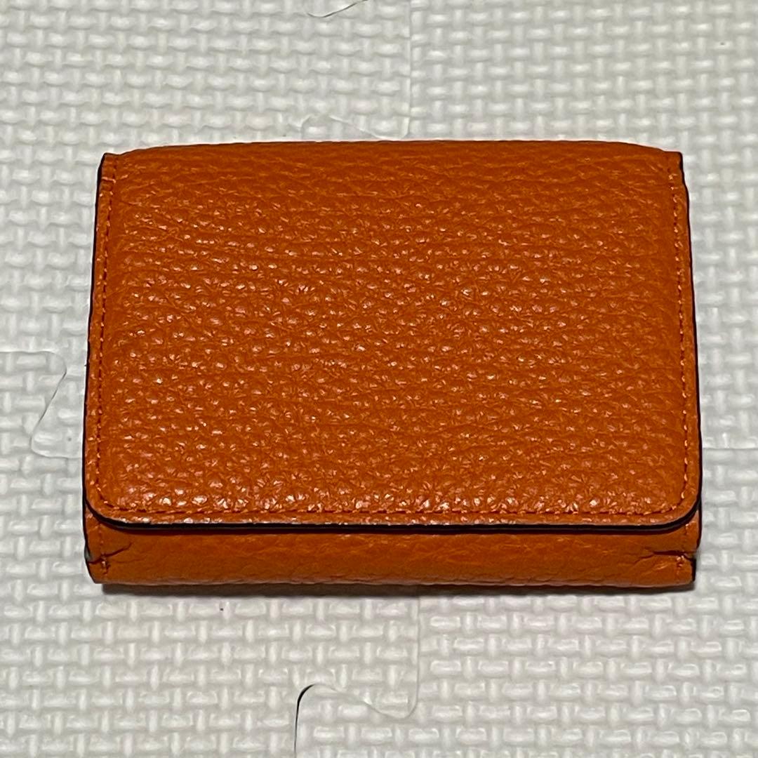 新品 Pelle Borsa マーノグッズ レザー スマートウォレット オレンジ
