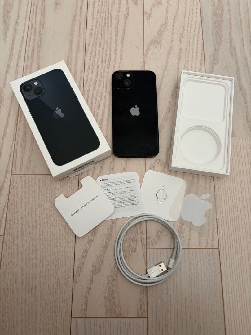 iPhone13本体 ミッドナイト 128GB バッテリ85% 充電器 箱あり