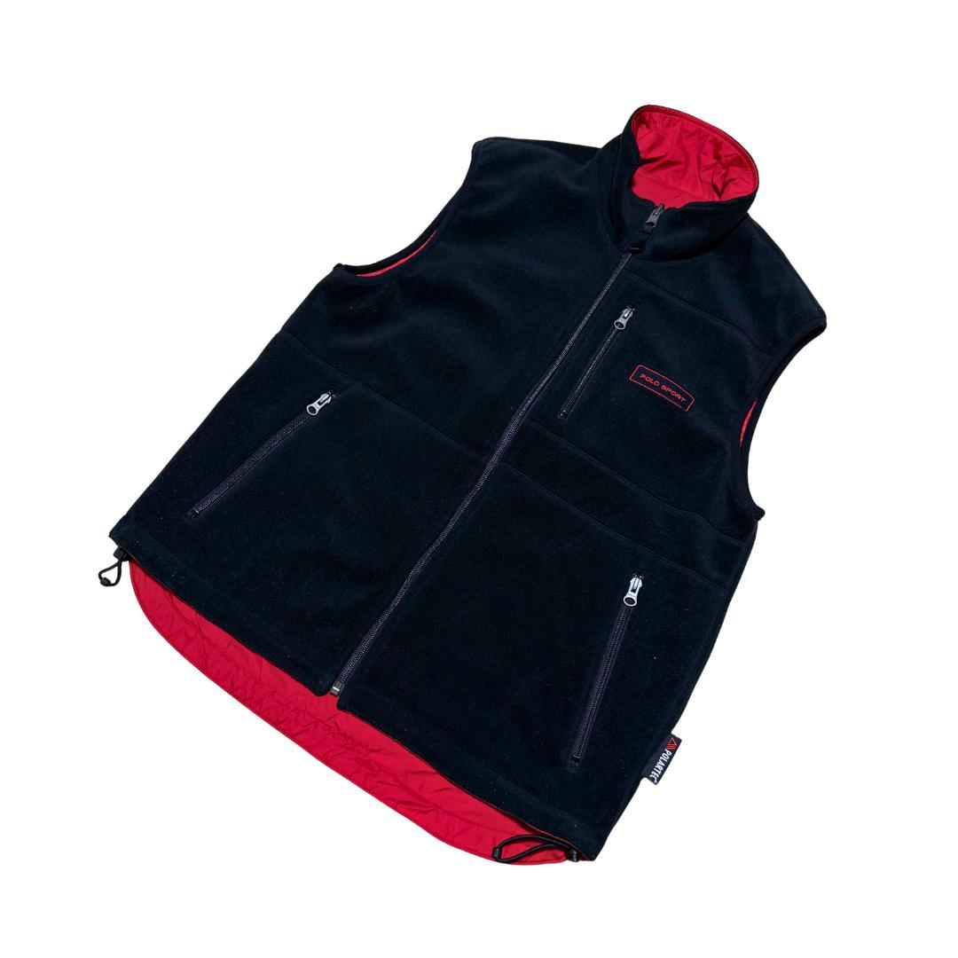 90s POLO SPORT リバーシブル フリースベスト M