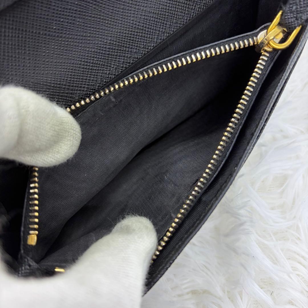 RFID搭載/美品✨️プラダ 長財布 折り財布 レザー バイカラー 黒 ピンク