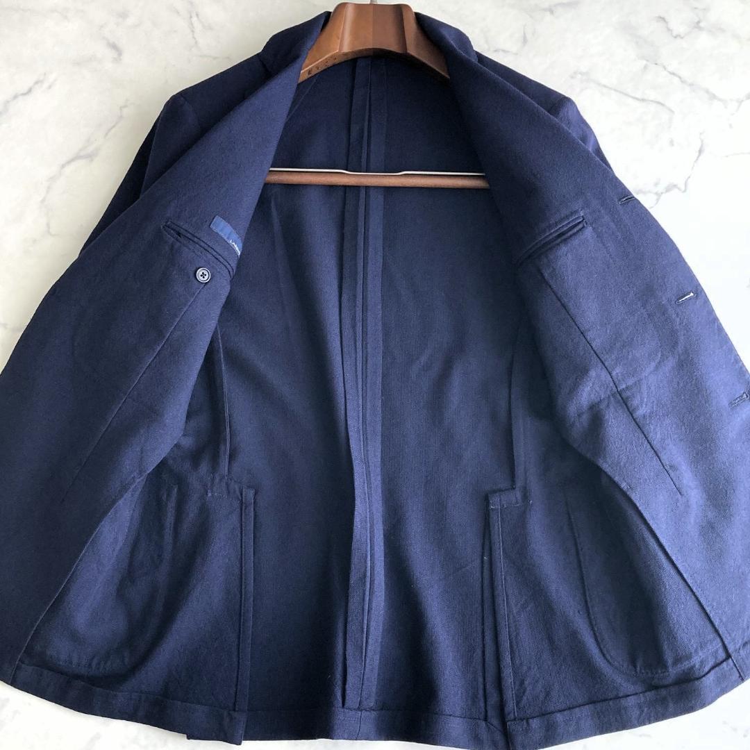 サイズ４６【美品】ラルディーニ 銀ボタン ホップサックジャケット ネイビー春夏